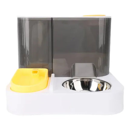 Ziggy Pupps Dog and cat Pet Feeder 2-in-1 Automatic Pet Feeder And Water Dispenser Station Yellow
