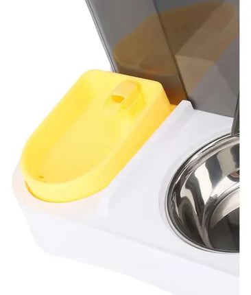 Ziggy Pupps Dog and cat Pet Feeder 2-in-1 Automatic Pet Feeder And Water Dispenser Station Yellow