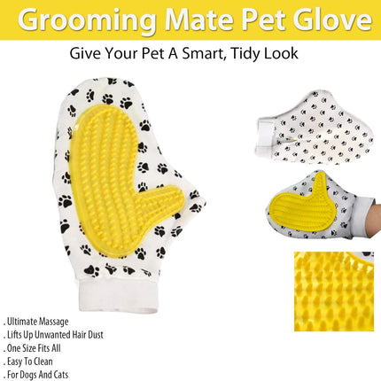 Ziggy Pupps Dog and cat Pet Grooming Glove Silicone Hair Removal Mitt for Dogs And Cats