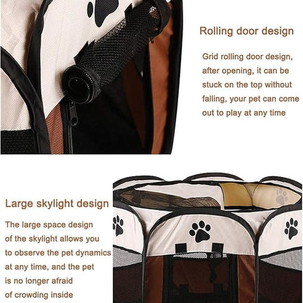 Ziggy Pupps Dog and cat Pet playpen for small dogs And cats foldable dog kennel Medium Brown