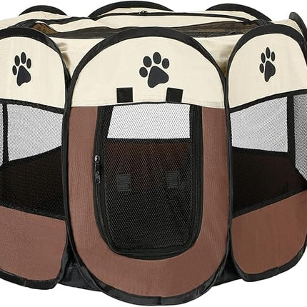 Ziggy Pupps Dog and cat Pet playpen for small dogs And cats foldable dog kennel Medium Brown