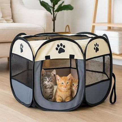 Ziggy Pupps Dog and cat Pet playpen for small dogs And cats foldable dog kennel Medium Off-White