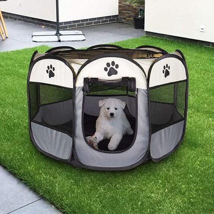 Ziggy Pupps Dog and cat Pet playpen for small dogs And cats foldable dog kennel Medium Off-White