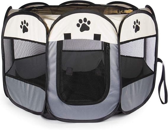 Ziggy Pupps Dog and cat Pet playpen for small dogs And cats foldable dog kennel Medium Off-White