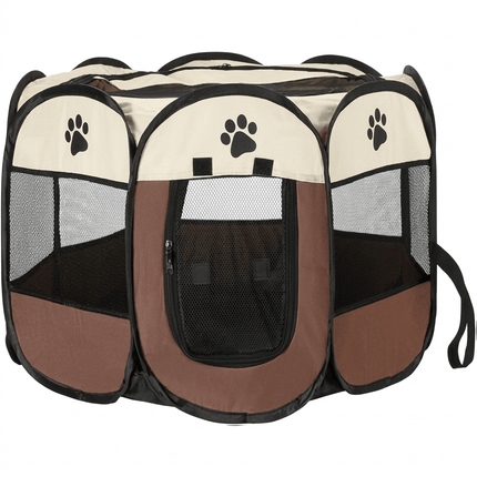 Ziggy Pupps Dog and cat Pet playpen for small dogs cats foldable dog kennel small Brown