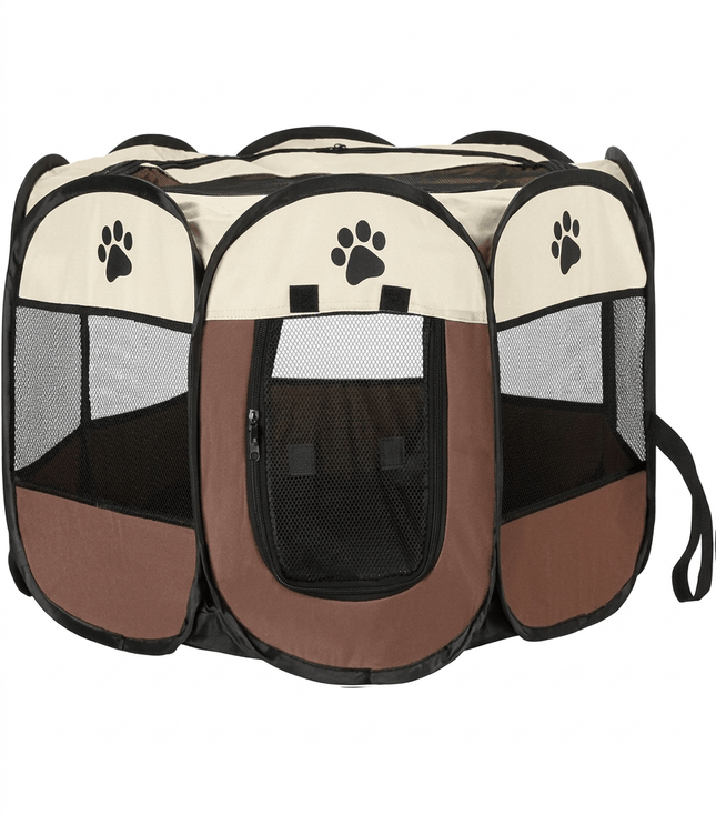 Ziggy Pupps Dog and cat Pet playpen for small dogs cats foldable dog kennel small Brown
