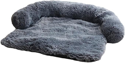 Ziggy Pupps Dog and cat Plush Dog Sofa Cover and Furniture Protector 83x105cm Fluffy Calming Pet Bed Mat with Bolster for Couch