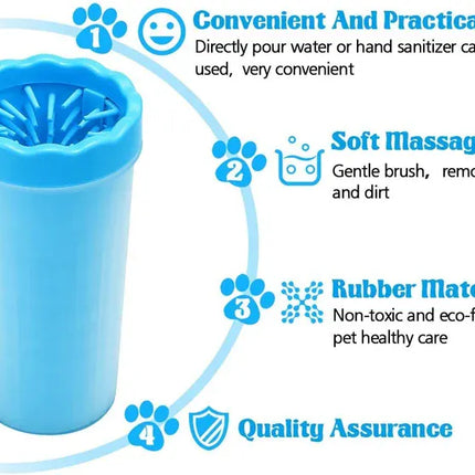 Ziggy Pupps Dog and cat Portable Dog Paw Cleaner Cup Soft Silicone Bristles Pet Foot Washer and Mud Remover for Dogs and Cats