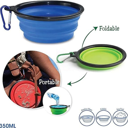 Ziggy Pupps Dog and cat Portable Foldable Pet Bowl Travel Feeder for Food and Water