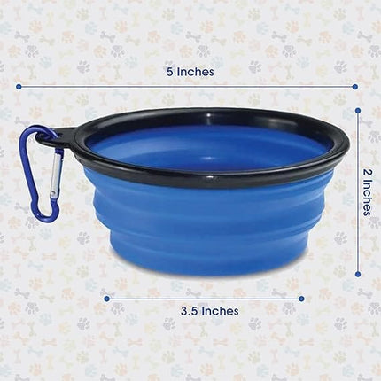 Ziggy Pupps Dog and cat Portable Foldable Pet Bowl Travel Feeder for Food and Water