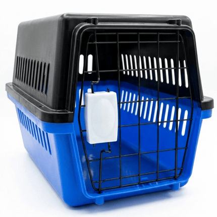 Ziggy Pupps Dog and cat Portable Pet Travel Carrier Sturdy Ventilated Crate for Cats and Small Dogs Black in Blue