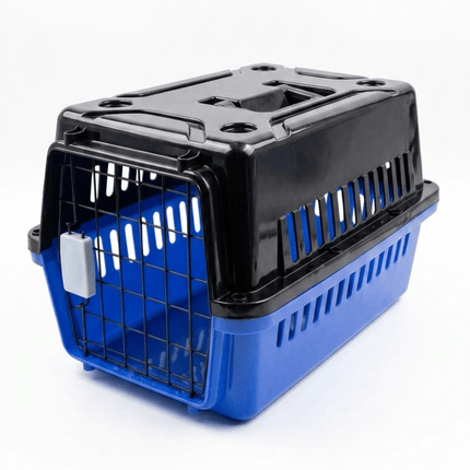Ziggy Pupps Dog and cat Portable Pet Travel Carrier Sturdy Ventilated Crate for Cats and Small Dogs Black in Blue