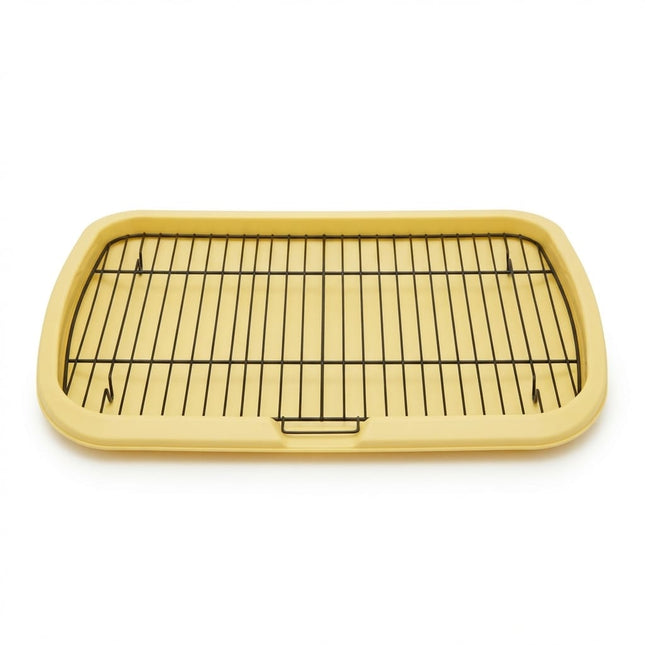 Ziggy Pupps Dog and cat Potty Training Tray with Metal Mesh Grid Indoor Pee Pad Holder 66×50cm Yellow