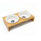 Ziggy Pupps Dog and cat Raised Double Pet Feeding Bowl With A Wooden Stand