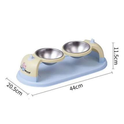 Ziggy Pupps Dog and cat Raised Double Stainless Steel Dog And Cat Bowls Anti Spill Feeder Tray