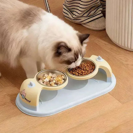Ziggy Pupps Dog and cat Raised Double Stainless Steel Dog And Cat Bowls Anti Spill Feeder Tray
