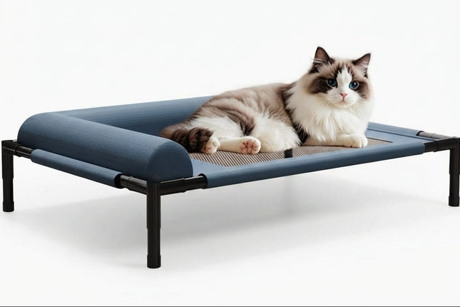 Ziggy Pupps Dog and cat Resistant Elevated Dog Bed Outdoor Cooling Cot With Steel Frame Breathable Mesh Washable For cats And Small Dogs Size 66x45x17