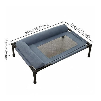 Ziggy Pupps Dog and cat Resistant Elevated Dog Bed Outdoor Cooling Cot With Steel Frame Breathable Mesh Washable For cats And Small Dogs Size 66x45x17
