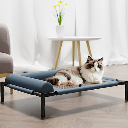 Ziggy Pupps Dog and cat Resistant Elevated Dog Bed Outdoor Cooling Cot With Steel Frame Breathable Mesh Washable For cats And Small Dogs Size 66x45x17
