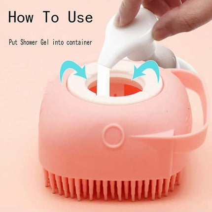 Ziggy Pupps Dog and cat Silicone Pet Bath Brush Soft Massage Shampoo Dispenser and Grooming Tool for Cats and Dogs