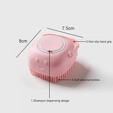 Ziggy Pupps Dog and cat Silicone Pet Bath Brush Soft Massage Shampoo Dispenser and Grooming Tool for Cats and Dogs