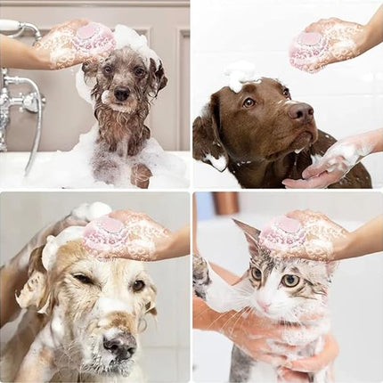 Ziggy Pupps Dog and cat Silicone Pet Bath Brush Soft Massage Shampoo Dispenser and Grooming Tool for Cats and Dogs