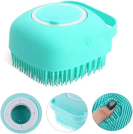 Ziggy Pupps Dog and cat Silicone Pet Bath Brush Soft Massage Shampoo Dispenser and Grooming Tool for Cats and Dogs