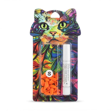 Ziggy Pupps Dog and cat Soft Cat Nail Caps Silicone Claw Covers with Adhesive Glue Size S Weight 2.5 to 4.5 Kg Orange