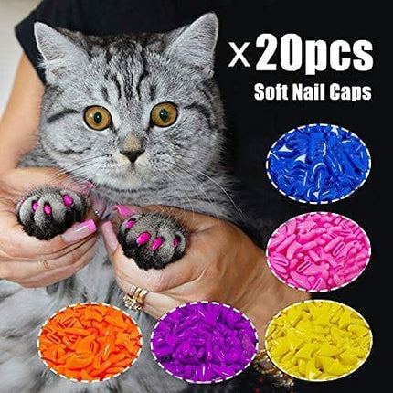 Ziggy Pupps Dog and cat Soft Cat Nail Caps Silicone Claw Covers with Adhesive Glue Size XS Weight 0.5 to 2.5 Kg
