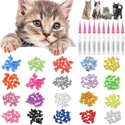 Ziggy Pupps Dog and cat Soft Cat Nail Caps Silicone Claw Covers with Adhesive Glue Size XS Weight 0.5 to 2.5 Kg