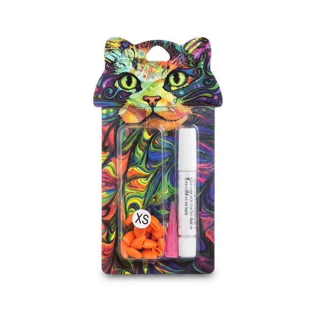 Ziggy Pupps Dog and cat Soft Cat Nail Caps Silicone Claw Covers with Adhesive Glue Size XS Weight 0.5 to 2.5 Kg Orange