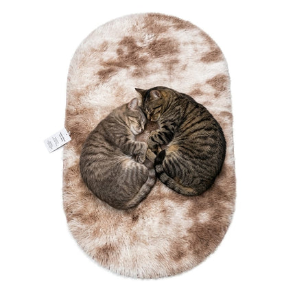 Ziggy Pupps Dog and cat Ultra Soft Fluffy Faux Fur Pet Mat Oval Plush Sleeping Rug Pad for Cats And Dogs 120 × 60 cm