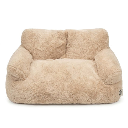 Ziggy Pupps Dog and cat Ultra Soft Plush Pet Couch Bed Cozy Lounge Sofa for Dogs And Cats 70 x 50 cm Beige