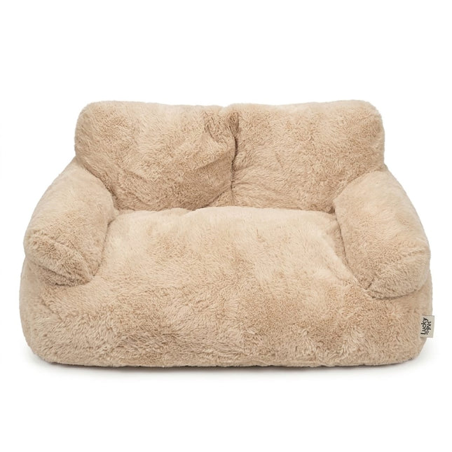 Ziggy Pupps Dog and cat Ultra Soft Plush Pet Couch Bed Cozy Lounge Sofa for Dogs And Cats 70 x 50 cm Beige