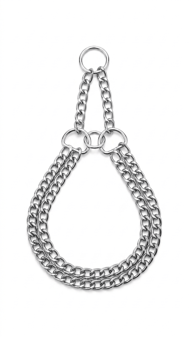 Ziggy Pupps Dog Choke Chain 3 Row Restricted Pull Size M