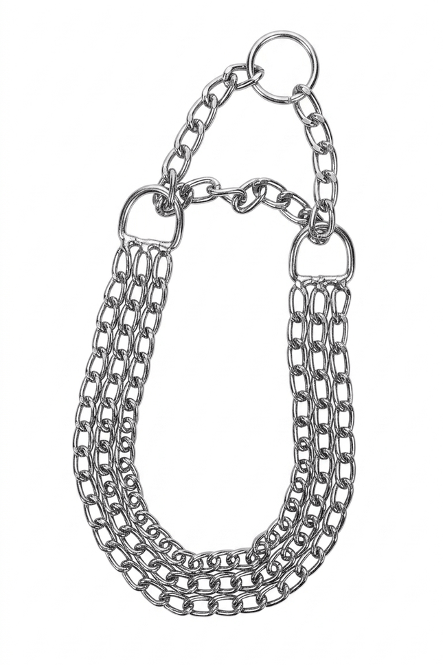 Ziggy Pupps Dog Choke Chain 3 Row Restricted Pull Size S