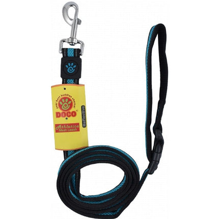 Ziggy Pupps Dog Doco Athletic Medium to Large Black With Blue Reflective Mesh Dog Leash