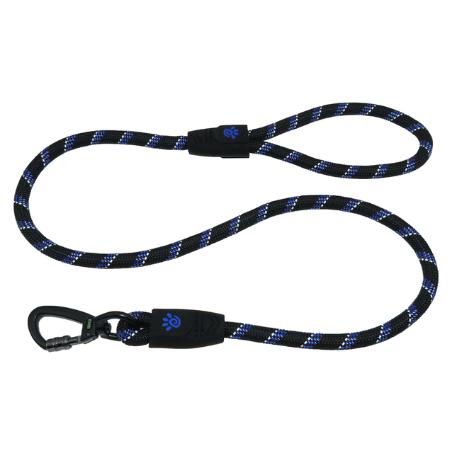 Ziggy Pupps Dog Doco Black and blue Reflective Rope Dog Leash 12.5cm