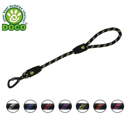 Ziggy Pupps Dog Doco Black and Green Reflective Rope Dog Leash 150cm