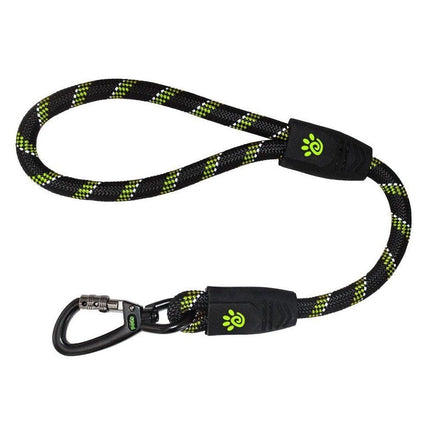 Ziggy Pupps Dog Doco Black and Green Reflective Rope Dog Leash 150cm