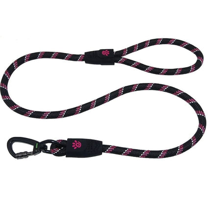 Ziggy Pupps Dog Doco Black and red Reflective Rope Dog Leash 150 in 0.8cm