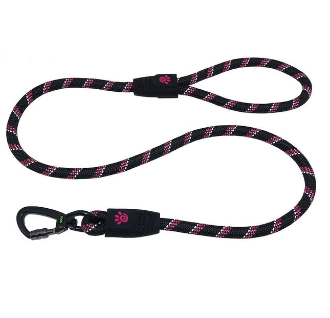 Ziggy Pupps Dog Doco Black and red Reflective Rope Dog Leash 150 in 0.8cm