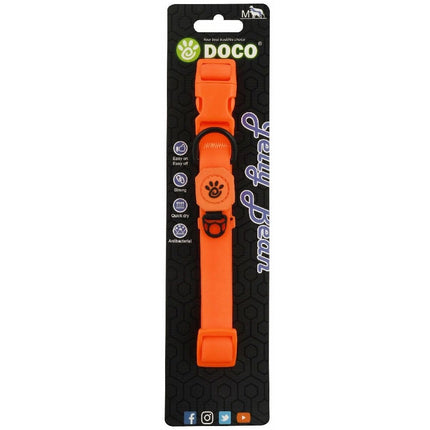 Ziggy Pupps Dog Doco Jelly Bean Antibacterial Dog Collar Medium Orange 2 cm