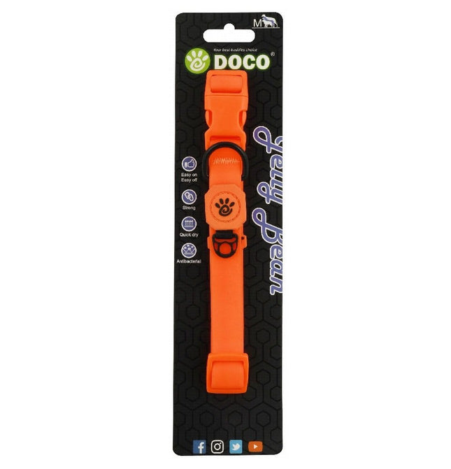 Ziggy Pupps Dog Doco Jelly Bean Antibacterial Dog Collar Medium Orange 2 cm