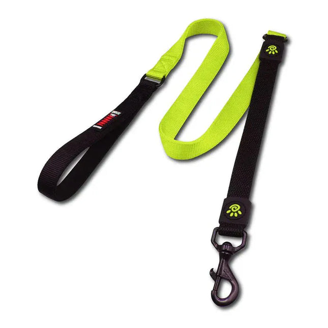 Ziggy Pupps Dog DOCO Large Black and Green Nylon Bungee Dog Leash 120 cm