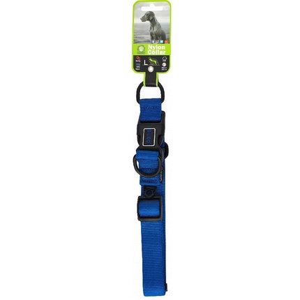 Ziggy Pupps Dog Doco Large blue Double D-Ring Nylon Dog Collar 45 to 68 in 2.5cm