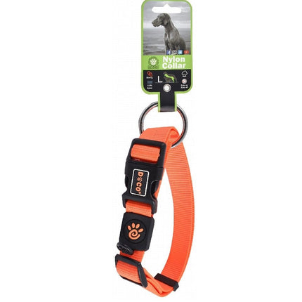 Ziggy Pupps Dog Doco Large Orange Nylon Dog Collar 46 to 66 in 2.5cm