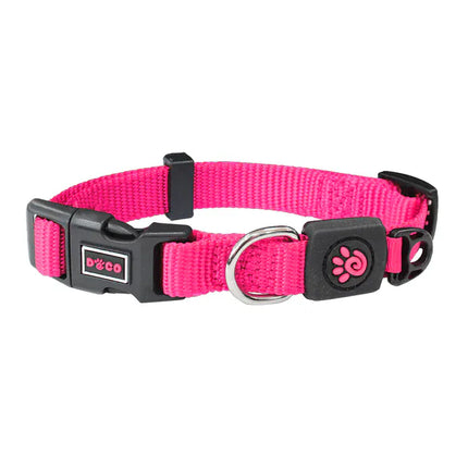 Ziggy Pupps Dog Doco Large Pink Nylon Dog Collar 46 to 66 in 2.5cm