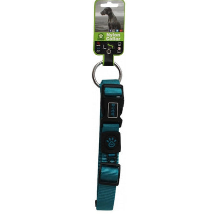 Ziggy Pupps Dog Doco Large Turquoise Nylon Dog Collar 46 to 66 in 2.5cm