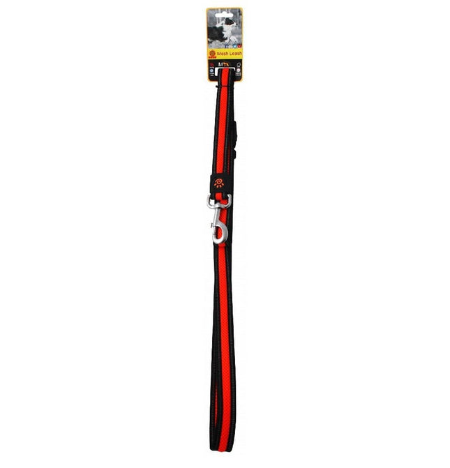 Ziggy Pupps Dog Doco Medium Black and Orange Mesh Dog Leash 180cm